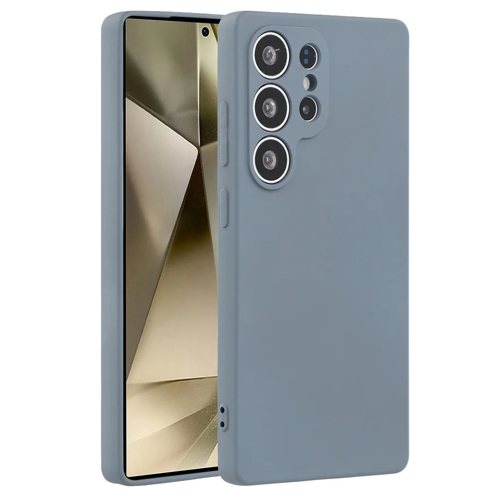 AMORUS For Samsung Galaxy S25 Ultra Case Precise Cutouts TPU Fiber Lining Shockproof Phone Cover - Lavender Grey - 1