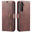 DG.MING for Samsung Galaxy S25 FE Case Detachable Split Leather Phone Cover - Red - 1