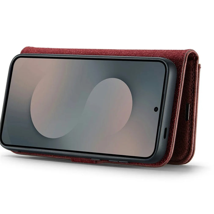 DG.MING for Samsung Galaxy S25 FE Case Detachable Split Leather Phone Cover - Red - 3