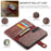 DG.MING for Samsung Galaxy S25 FE Case Detachable Split Leather Phone Cover - Red - 6