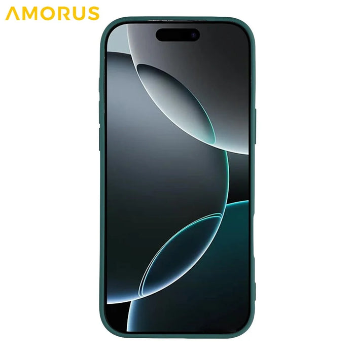AMORUS For iPhone 17 Pro Case Precise Cutouts TPU Fiber Lining Shockproof Phone Cover - Army Green - 2