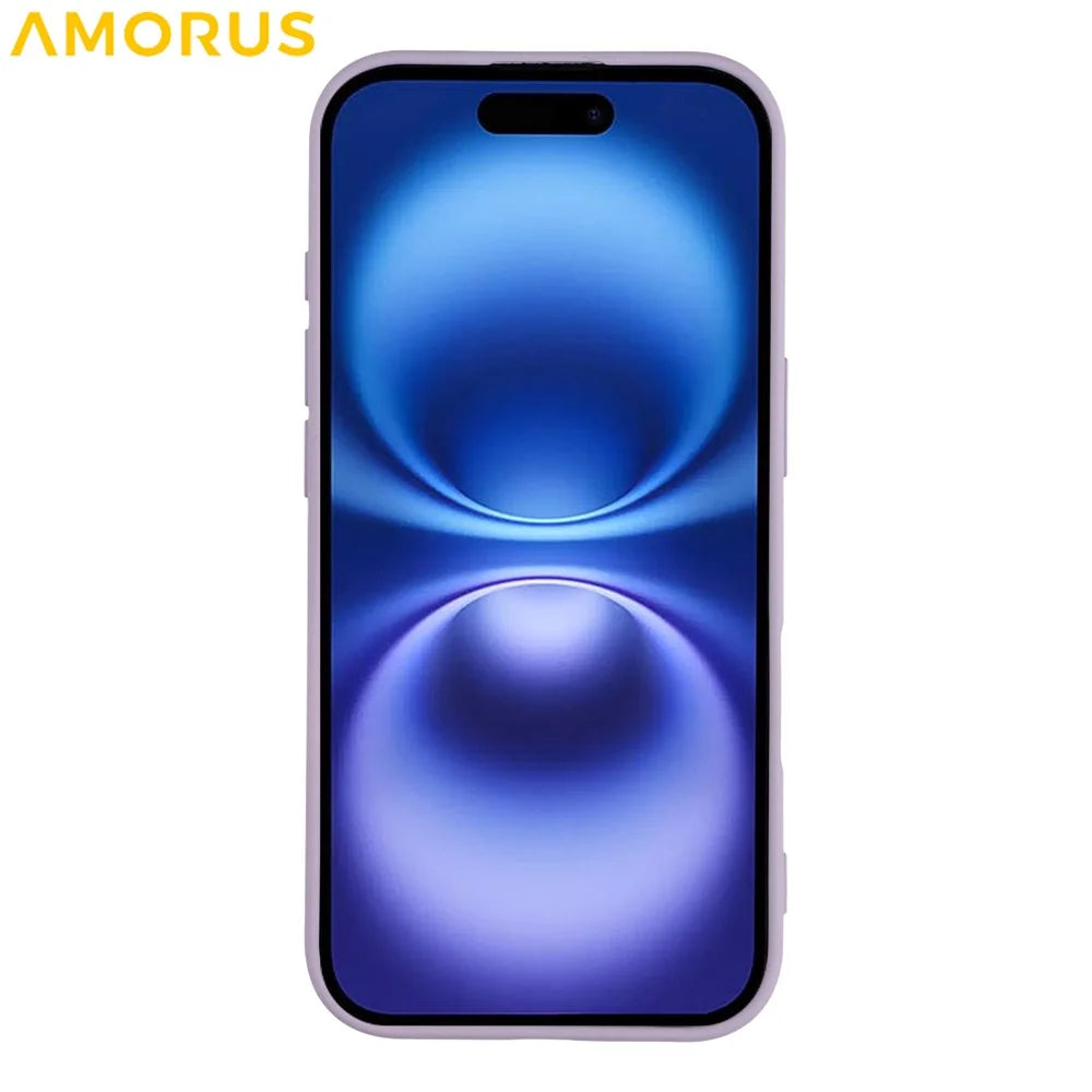 AMORUS For iPhone 17 Case Precise Cutouts TPU Fiber Lining Shockproof Phone Cover - Purple - 2