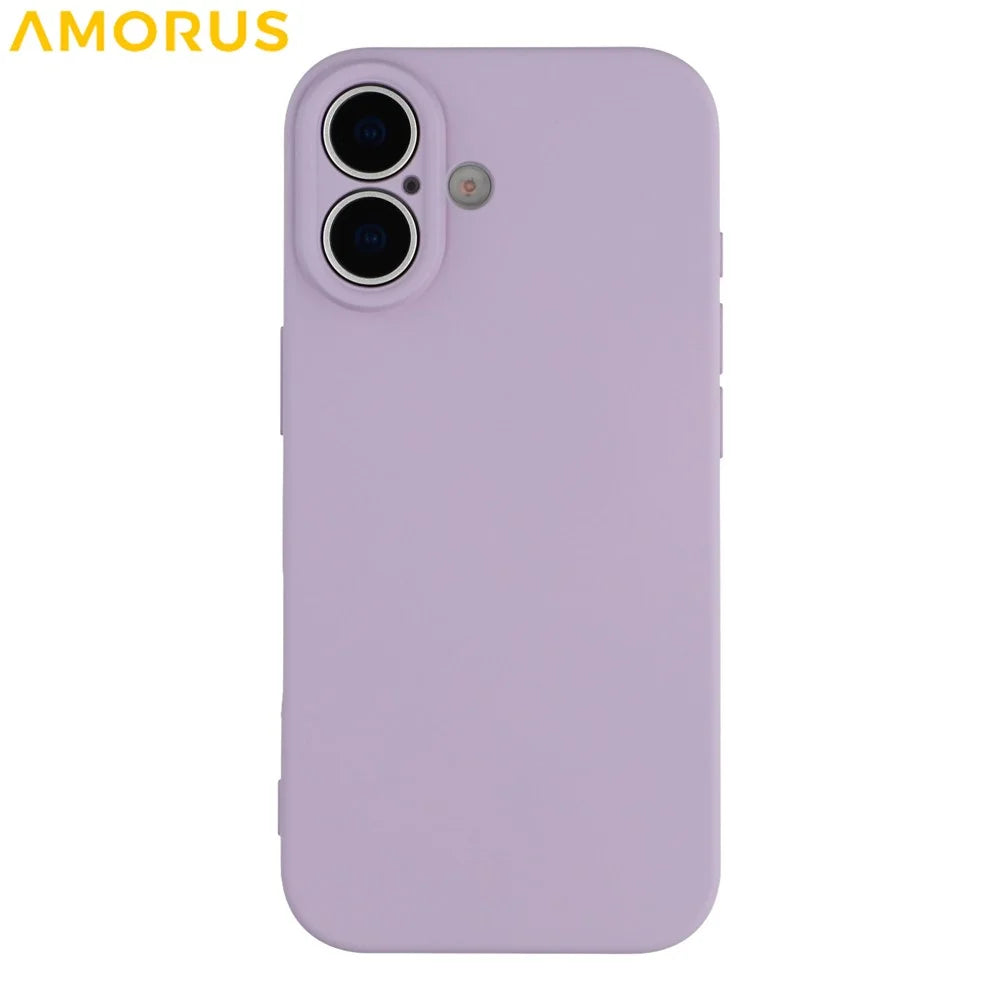 AMORUS For iPhone 17 Case Precise Cutouts TPU Fiber Lining Shockproof Phone Cover - Purple - 3