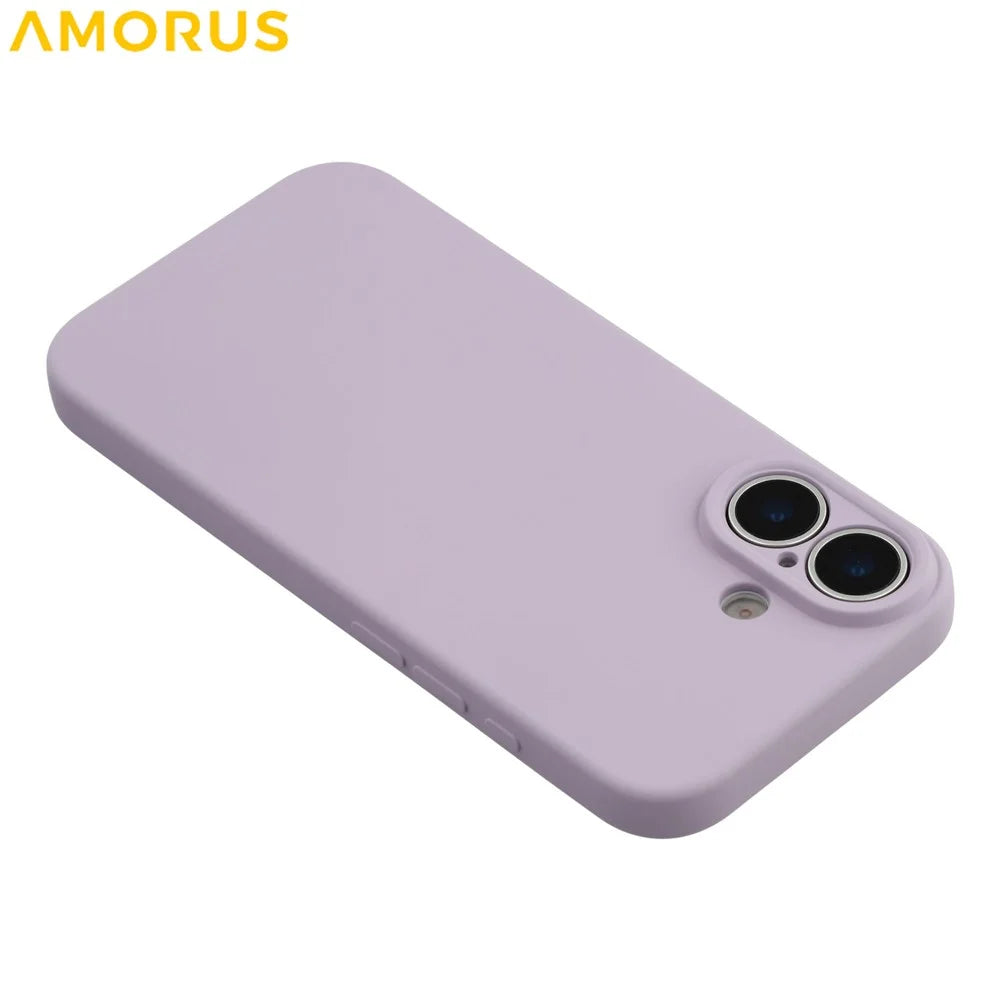 AMORUS For iPhone 17 Case Precise Cutouts TPU Fiber Lining Shockproof Phone Cover - Purple - 5