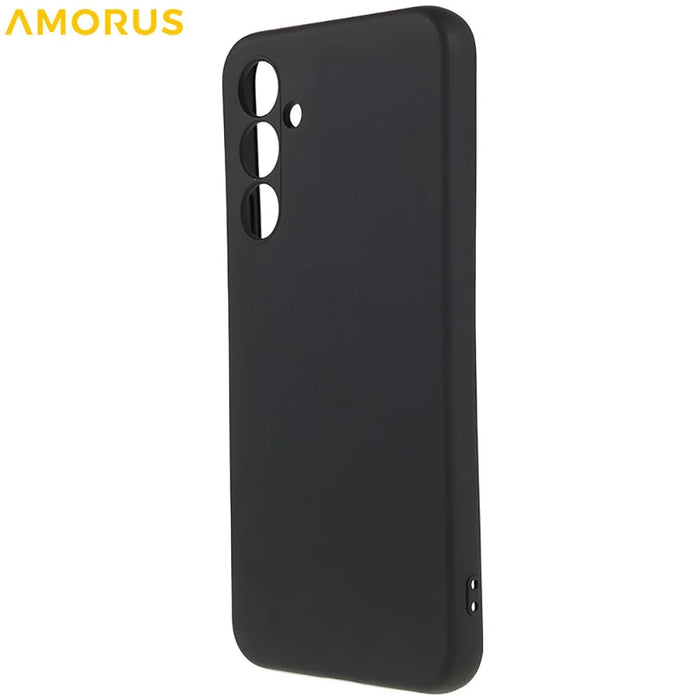AMORUS For Samsung Galaxy S25 FE Case Precise Cutouts TPU Fiber Lining Shockproof Phone Cover - Black - 3