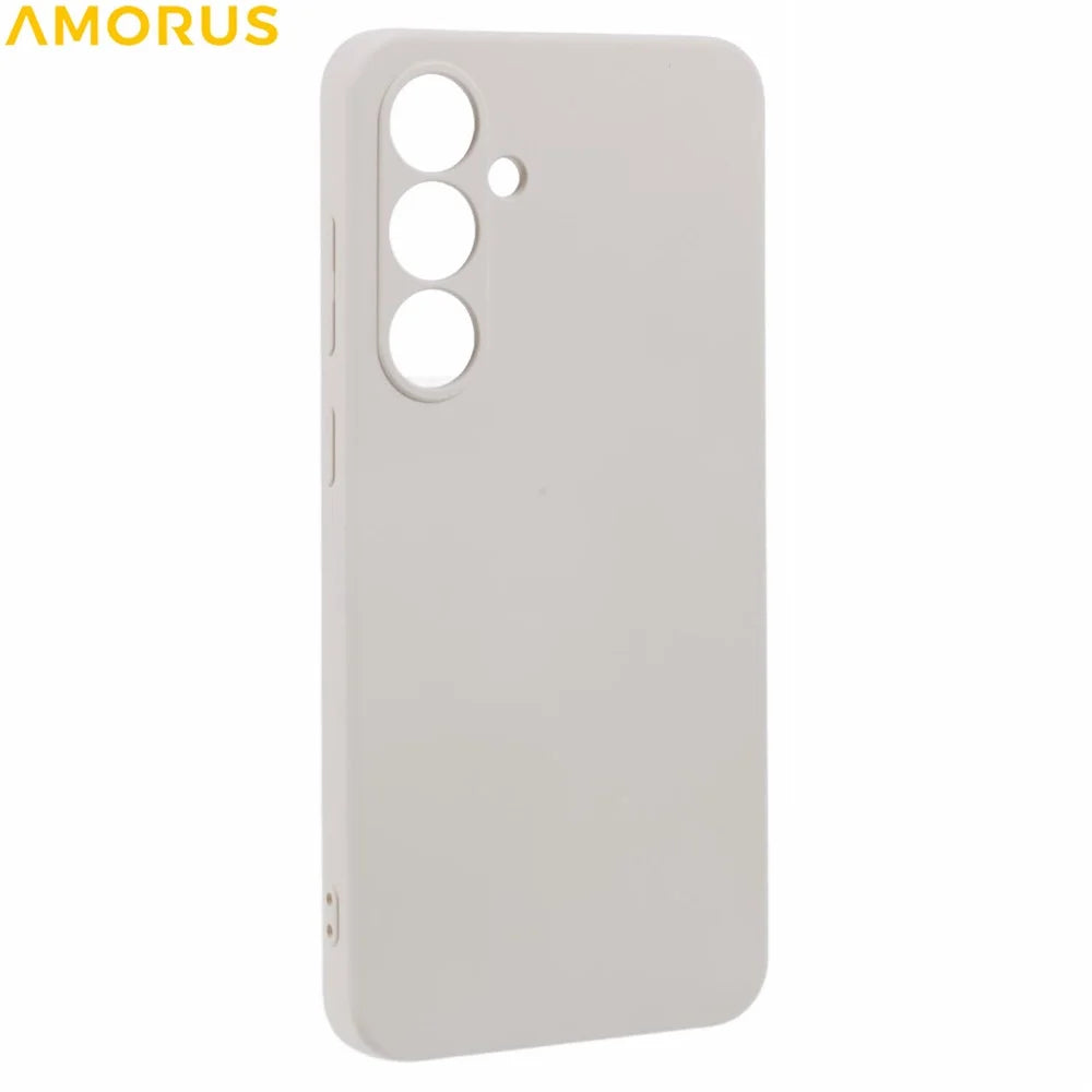 AMORUS For Samsung Galaxy A18 5G / A18 4G / A17 5G / A17 4G Case Precise Cutouts TPU Fiber Lining Shockproof Phone Cover - White - 3