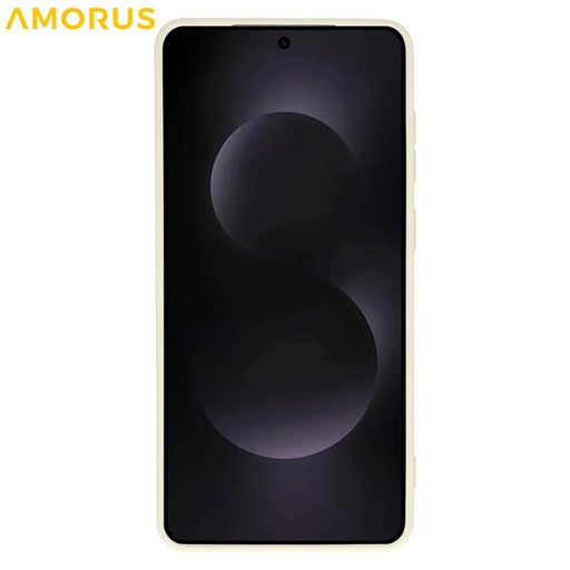 AMORUS For Samsung Galaxy S25 Edge Case Precise Cutouts TPU Fiber Lining Shockproof Phone Cover - White - 2