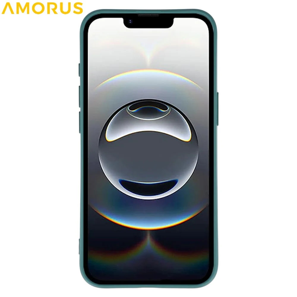 AMORUS For iPhone 17e / 16e Case Precise Cutouts TPU Fiber Lining Shockproof Phone Cover - Army Green - 2