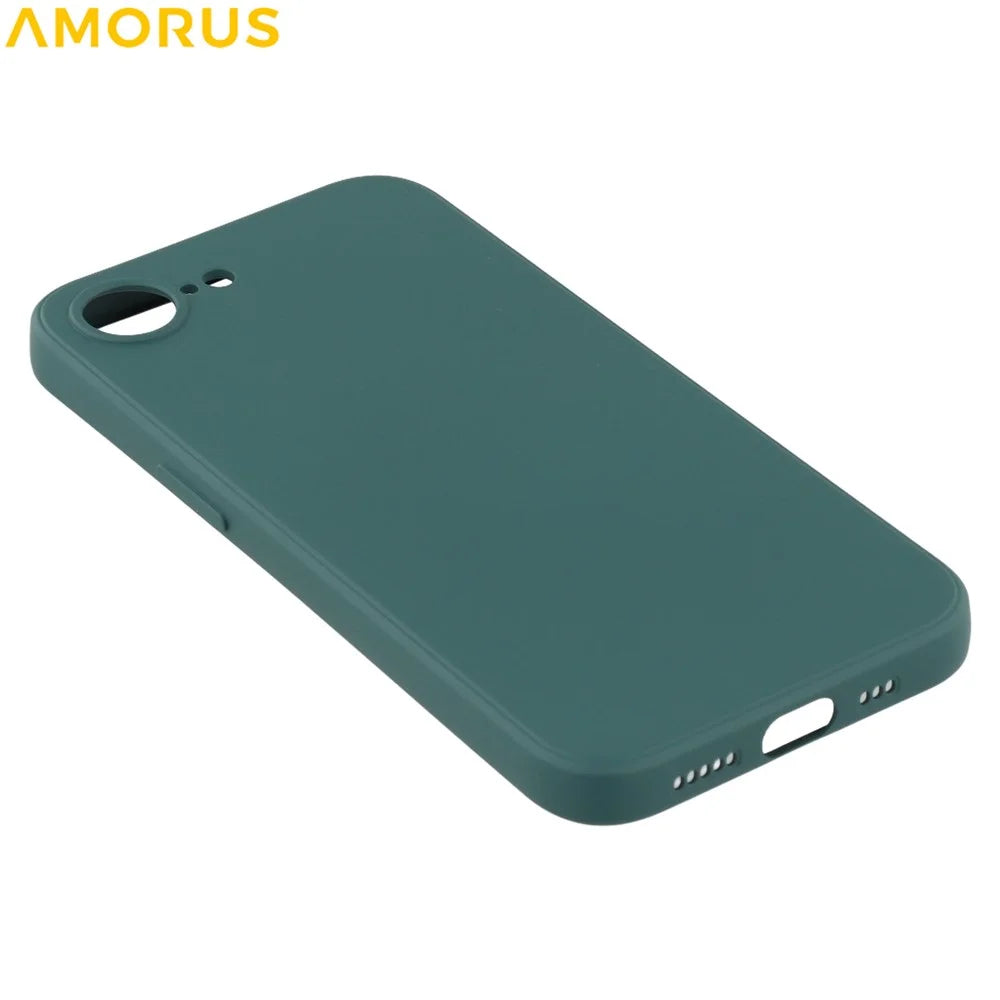 AMORUS For iPhone 17e / 16e Case Precise Cutouts TPU Fiber Lining Shockproof Phone Cover - Army Green - 6