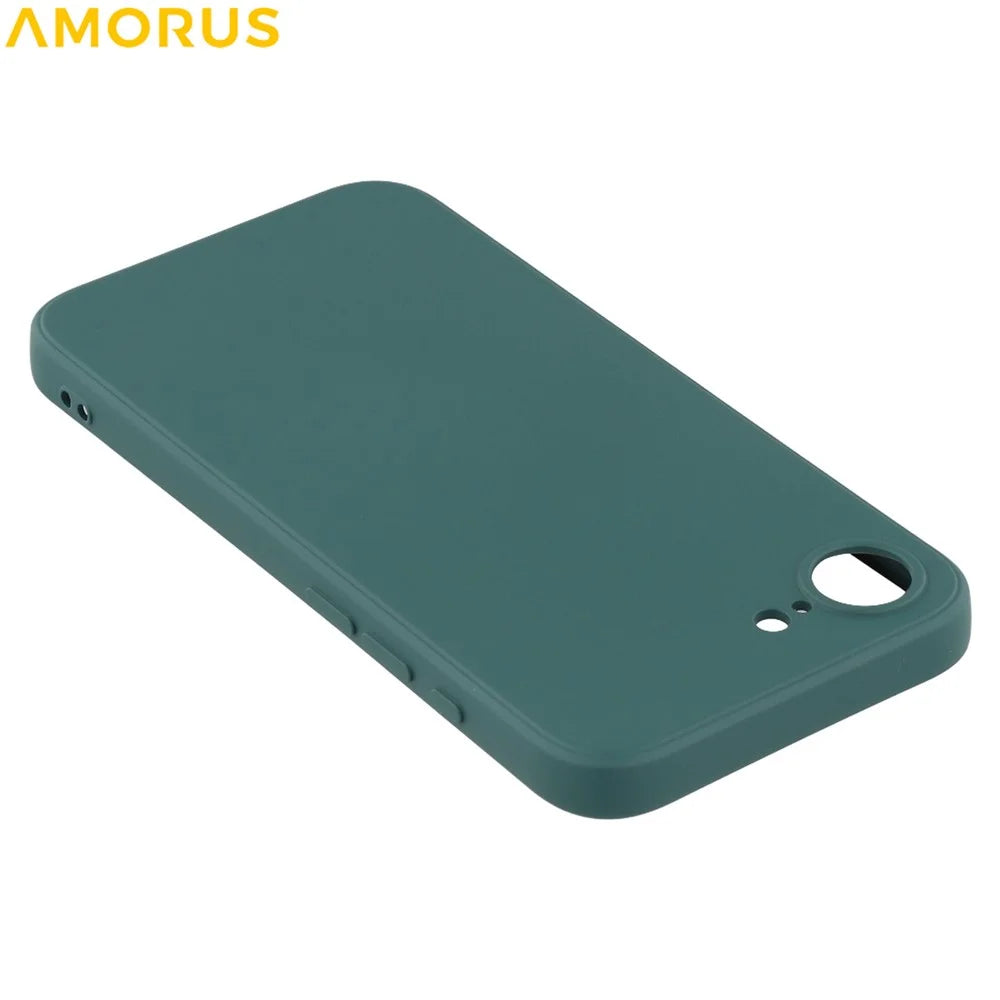 AMORUS For iPhone 17e / 16e Case Precise Cutouts TPU Fiber Lining Shockproof Phone Cover - Army Green - 7