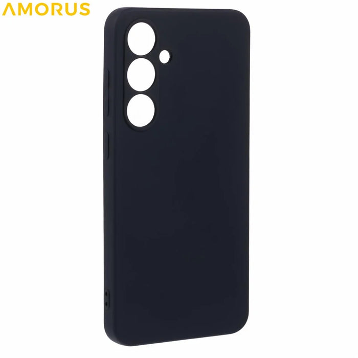 AMORUS For Samsung Galaxy A36 5G Case Precise Cutouts TPU Fiber Lining Shockproof Phone Cover - Black - 3