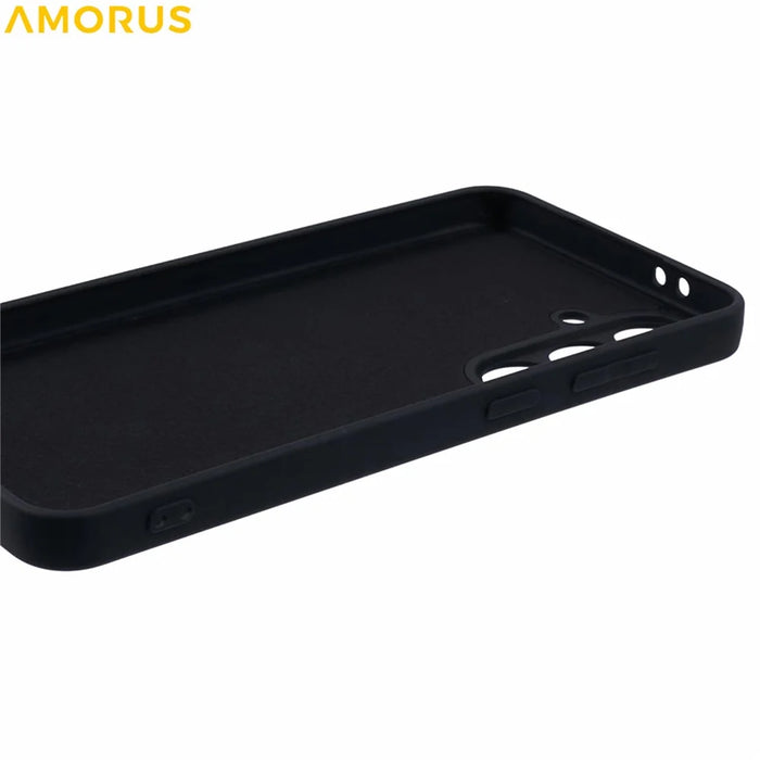 AMORUS For Samsung Galaxy A36 5G Case Precise Cutouts TPU Fiber Lining Shockproof Phone Cover - Black - 4