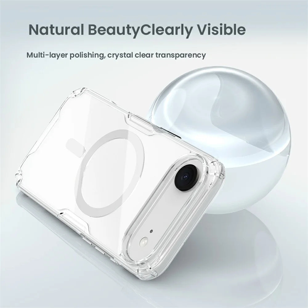 NILLKIN Nature Pro Series for iPhone Air Case Compatible with MagSafe TPU + PC Ultra Clear Phone Cover - Transparent - 6
