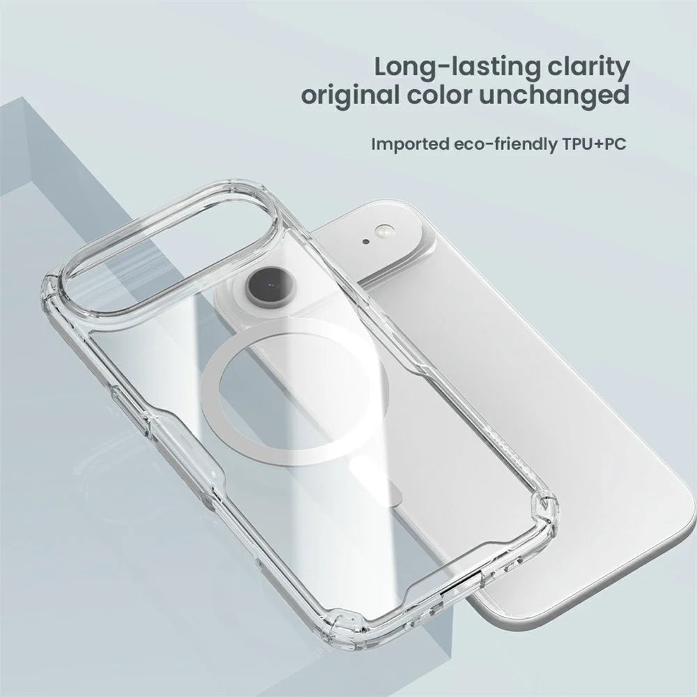 NILLKIN Nature Pro Series for iPhone Air Case Compatible with MagSafe TPU + PC Ultra Clear Phone Cover - Transparent - 7