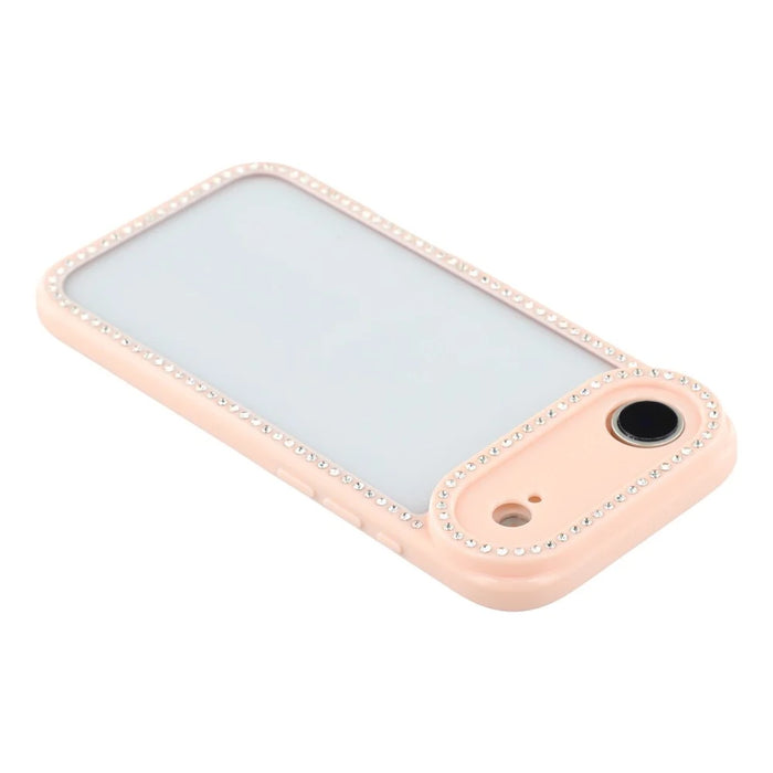 For iPhone Air Case Sparkling Rhinestone Decor TPU + PC Clear Phone Back Cover - Pink - 5