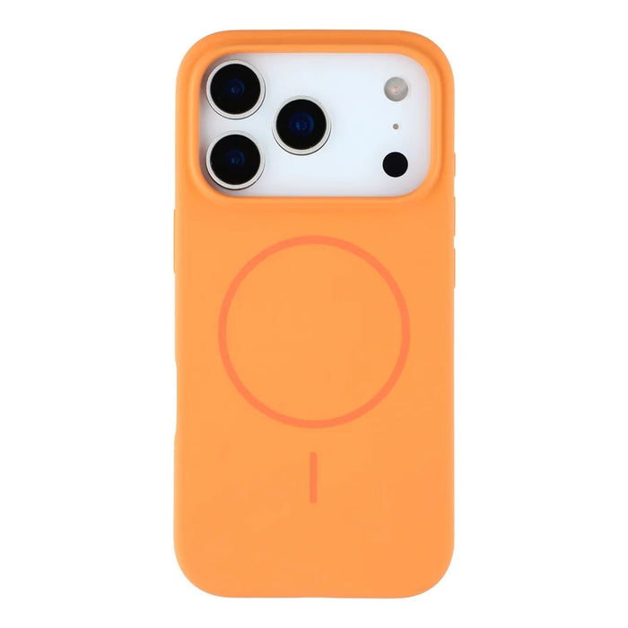 X-LEVEL For iPhone 17 Pro Case Compatible with MagSafe Liquid Silicone Phone Back Cover Skin Touch - Orange - 3