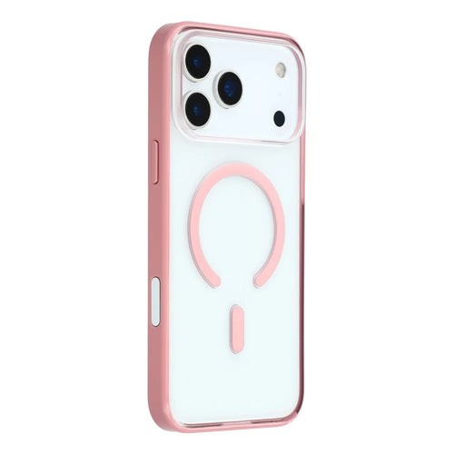 MUTURAL For iPhone 17 Pro Max Case Compatible with MagSafe Translucent PC + TPU Phone Cover - Pink - 1