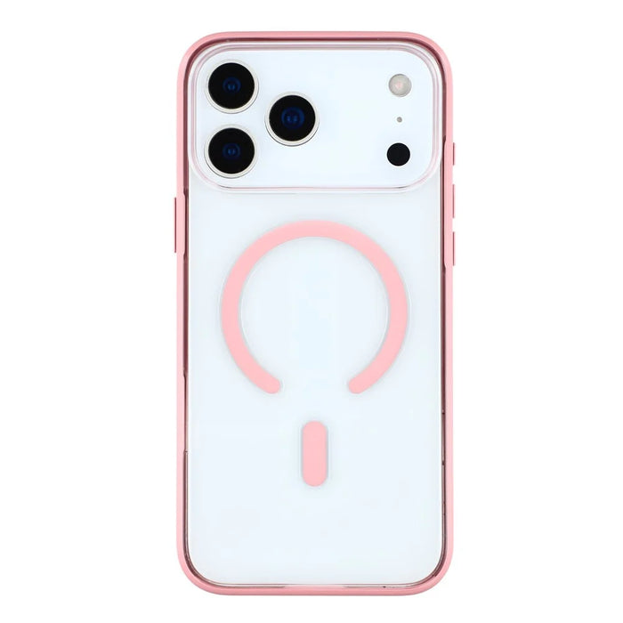 MUTURAL For iPhone 17 Pro Max Case Compatible with MagSafe Translucent PC + TPU Phone Cover - Pink - 3