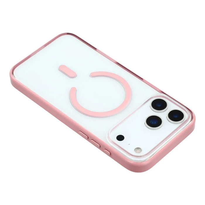 MUTURAL For iPhone 17 Pro Max Case Compatible with MagSafe Translucent PC + TPU Phone Cover - Pink - 5