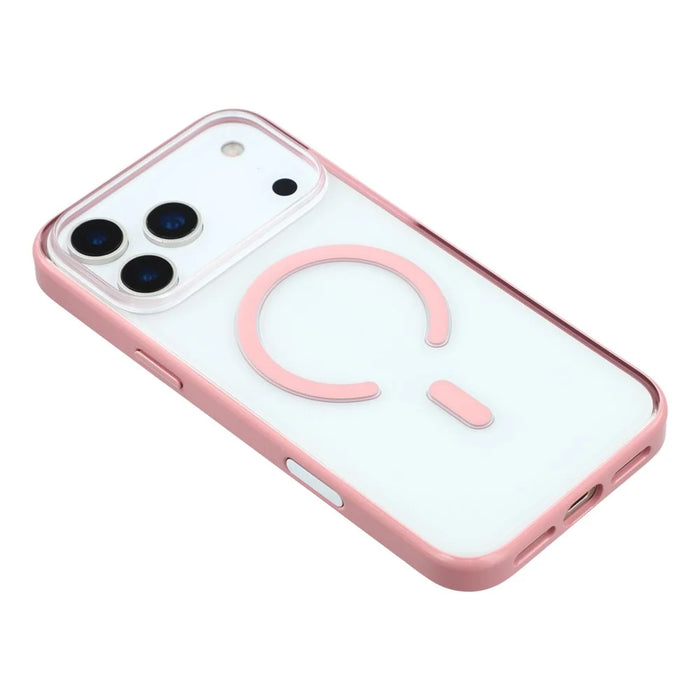 MUTURAL For iPhone 17 Pro Case Compatible with MagSafe Translucent PC + TPU Phone Cover - Pink - 4