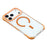 MUTURAL For iPhone 17 Pro Case Compatible with MagSafe Reinforced Corners PC + TPU Clear Phone Cover - Orange - 4
