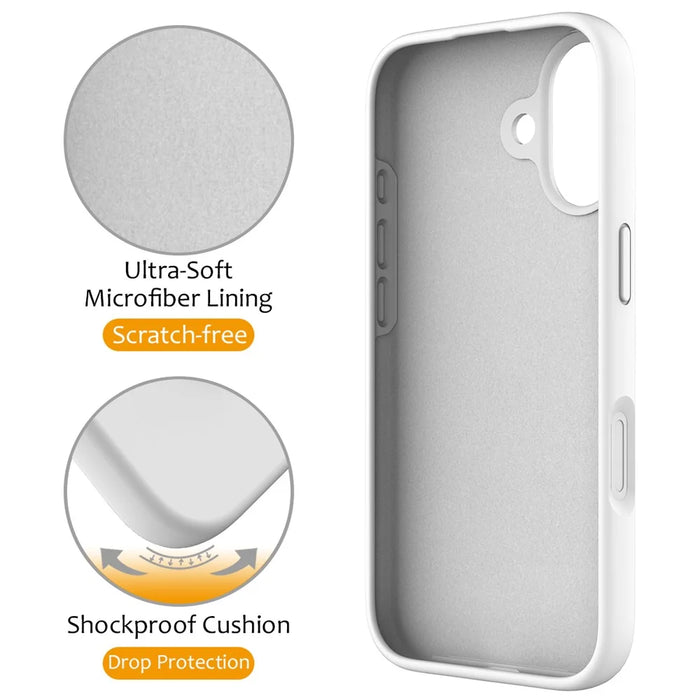 For iPhone 17 Case Compatible with MagSafe Kickstand PC + Silicone Phone Cover - White - 5