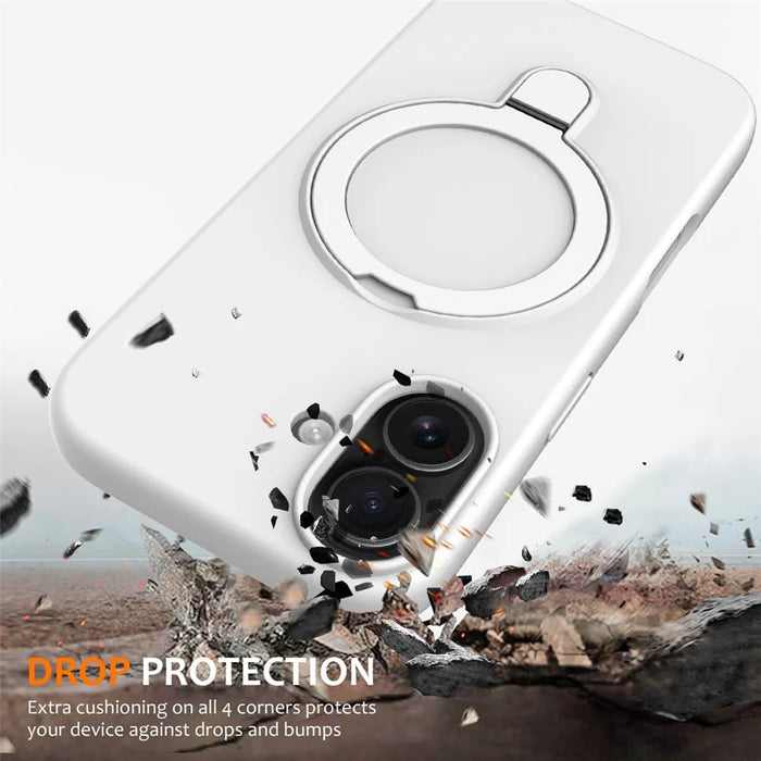 For iPhone 17 Case Compatible with MagSafe Kickstand PC + Silicone Phone Cover - White - 6
