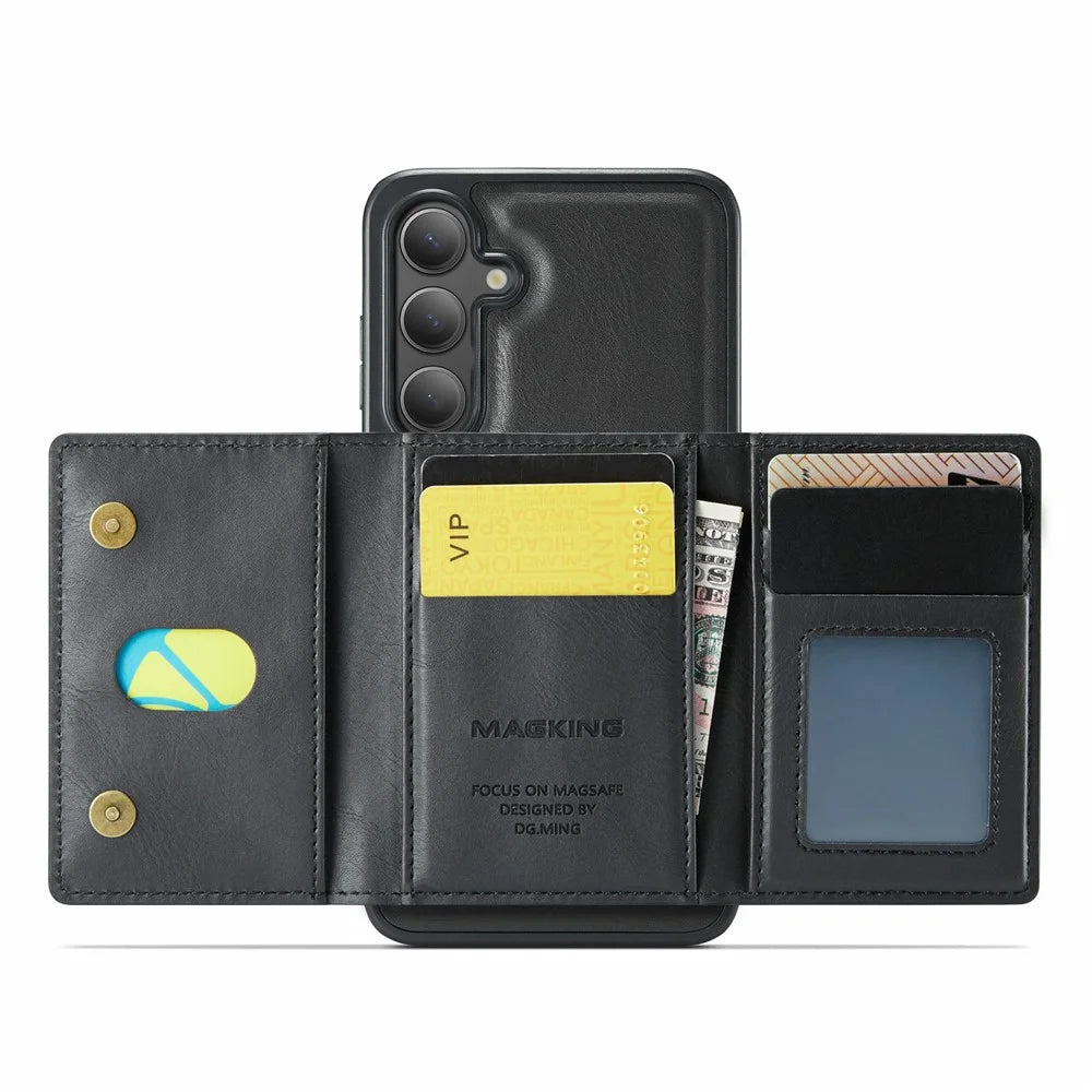 MAGKING K2 Series For Samsung Galaxy S25 FE Magnetic Case PC + TPU + PU Phone Cover - Black - 2