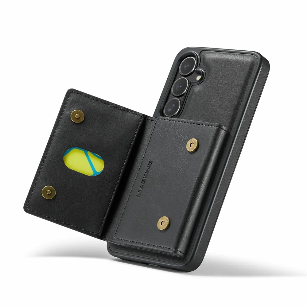 MAGKING K2 Series For Samsung Galaxy S25 FE Magnetic Case PC + TPU + PU Phone Cover - Black - 3