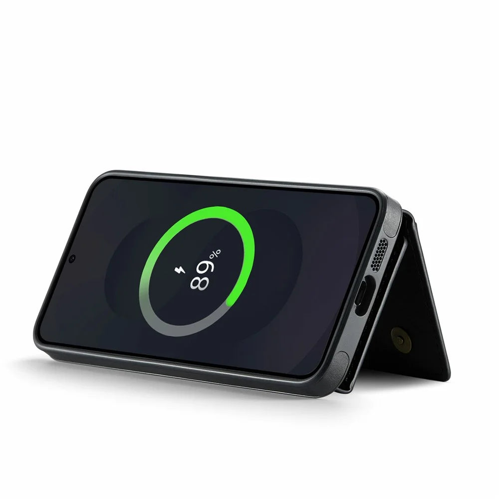 MAGKING K2 Series For Samsung Galaxy S25 FE Magnetic Case PC + TPU + PU Phone Cover - Black - 5