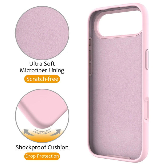 For iPhone Air Case Compatible with MagSafe Kickstand PC + Silicone Phone Cover - Grey Pink - 5