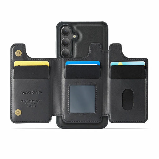 MAGKING K3 Series For Samsung Galaxy S25 FE Magnetic Case Wallet PC + TPU + PU Phone Cover - Black - 2
