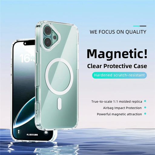 ABEEL For iPhone 16 Case Compatible with MagSafe Anti Scratch Clear TPU PC Phone Back Cover - White - 2