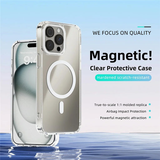 ABEEL For iPhone 13 Pro Max Case Compatible with MagSafe Anti Scratch Clear TPU PC Phone Back Cover - White - 2