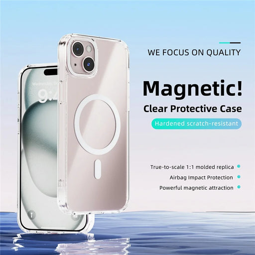 ABEEL For iPhone 13 Case Compatible with MagSafe Anti Scratch Clear TPU PC Phone Back Cover - White - 2