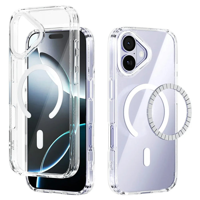 ABEEL For iPhone 17 Case Compatible with MagSafe Anti Scratch Clear TPU PC Phone Back Cover - White - 1