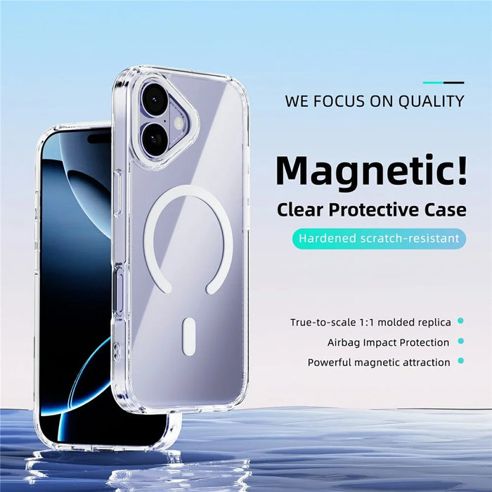 ABEEL For iPhone 17 Case Compatible with MagSafe Anti Scratch Clear TPU PC Phone Back Cover - White - 2