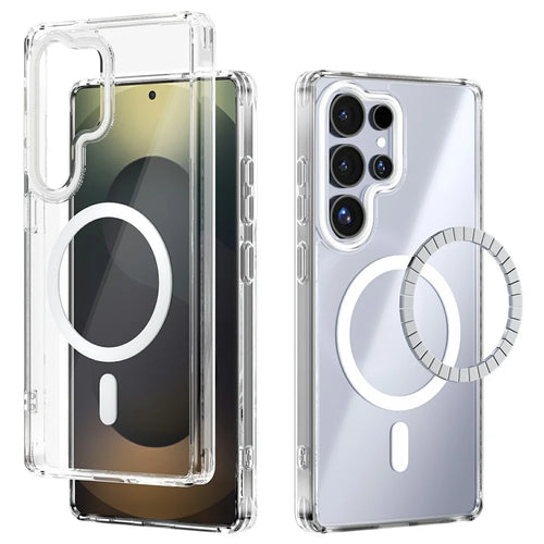 ABEEL For Samsung Galaxy S25 Ultra Magnetic Case Anti Scratch Clear TPU PC Phone Back Cover - White - 1