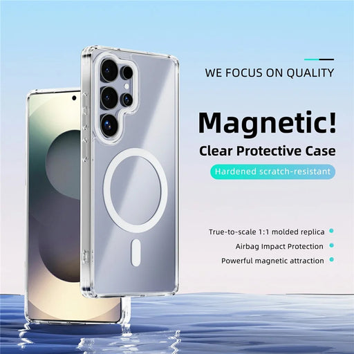 ABEEL For Samsung Galaxy S25 Ultra Magnetic Case Anti Scratch Clear TPU PC Phone Back Cover - White - 2