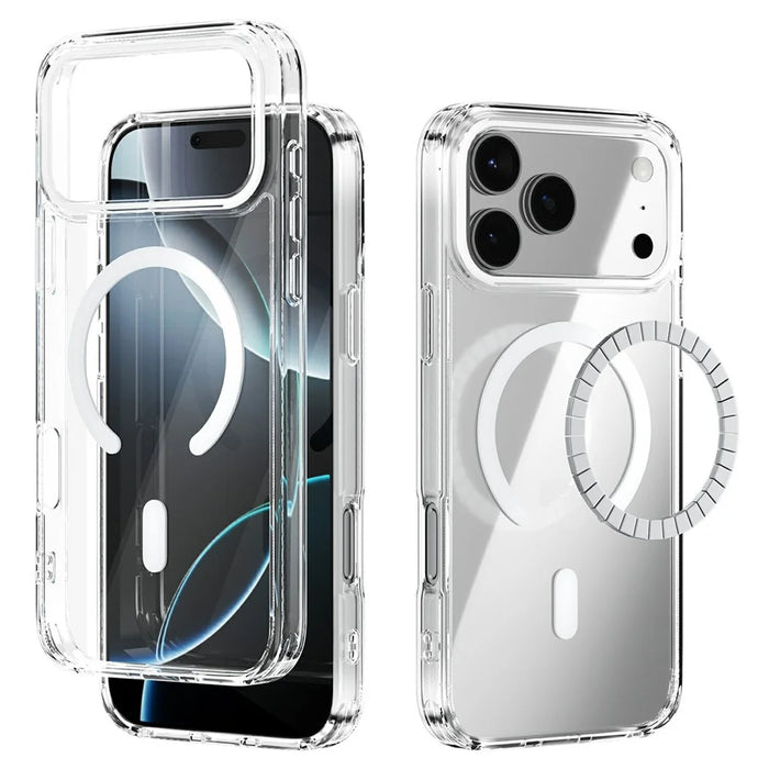 ABEEL For iPhone 17 Pro Case Compatible with MagSafe Anti Scratch Clear TPU PC Phone Back Cover - White - 1