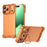 For iPhone 17 Pro Max Bumper Case Lens Kickstand Heat Dissipating Metal Corner Phone Cover - Orange - 1