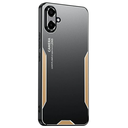 For Samsung Galaxy A07 4G Phone Case Aluminium Alloy TPU PC Back Cover - Gold - 1