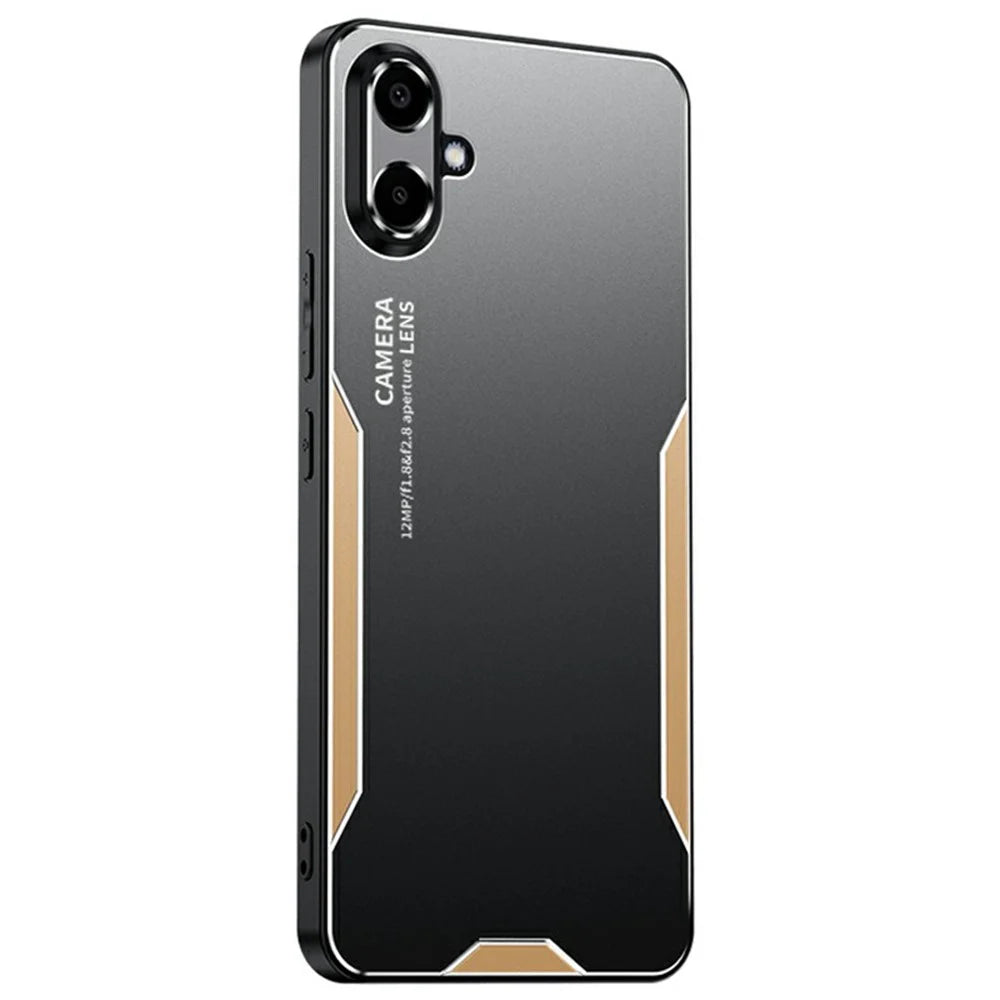 For Samsung Galaxy A07 4G Phone Case Aluminium Alloy TPU PC Back Cover - Gold - 1