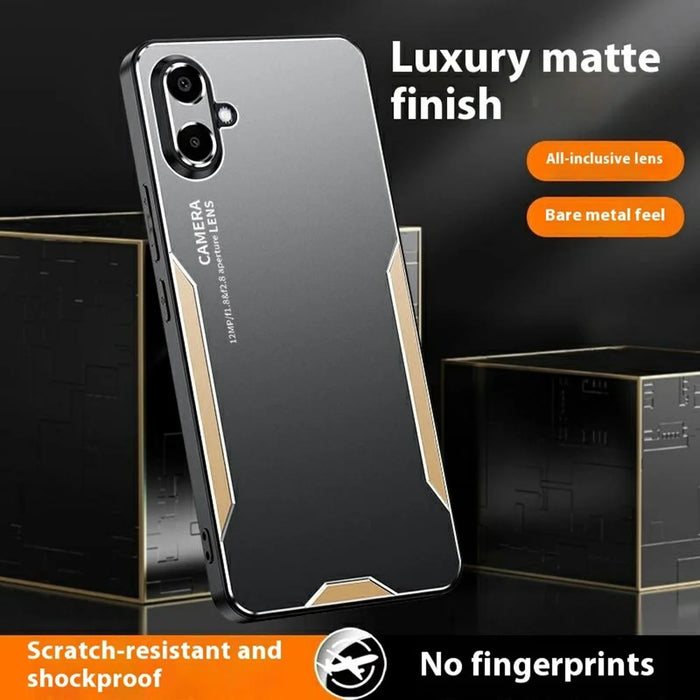 For Samsung Galaxy A07 4G Phone Case Aluminium Alloy TPU PC Back Cover - Gold - 3