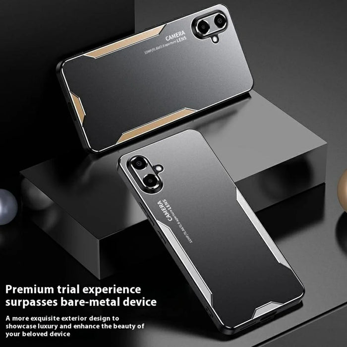 For Samsung Galaxy A07 4G Phone Case Aluminium Alloy TPU PC Back Cover - Gold - 4
