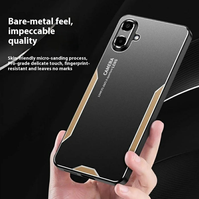 For Samsung Galaxy A07 4G Phone Case Aluminium Alloy TPU PC Back Cover - Gold - 5