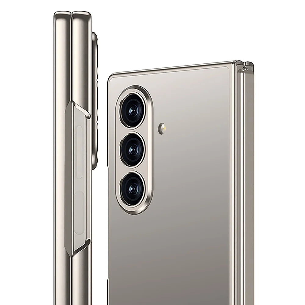 GKK For Samsung Galaxy Z Fold7 5G Case Skin Touch PC Slim Phone Cover with Tempered Glass Film - Titanium Grey - 5