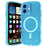 For iPhone 17 Magnetic Case Wave Edge Glitter TPU Phone Back Cover - Clear Rose Gold - Transparent Blue - 1