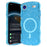 For iPhone Air Magnetic Case Wave Edge Glitter TPU Phone Back Cover - Transparent Blue - 1
