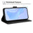 For iPhone 14 / 13 Wallet Case with Strap / Multiple Card Slots Solid Color Leather Stand Phone Cover - Black - 2